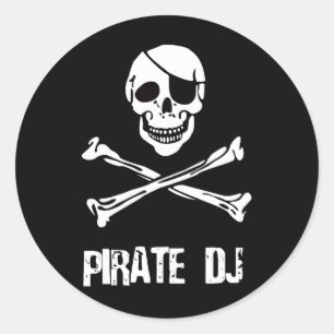 Pegatina Redonda DJ pirata