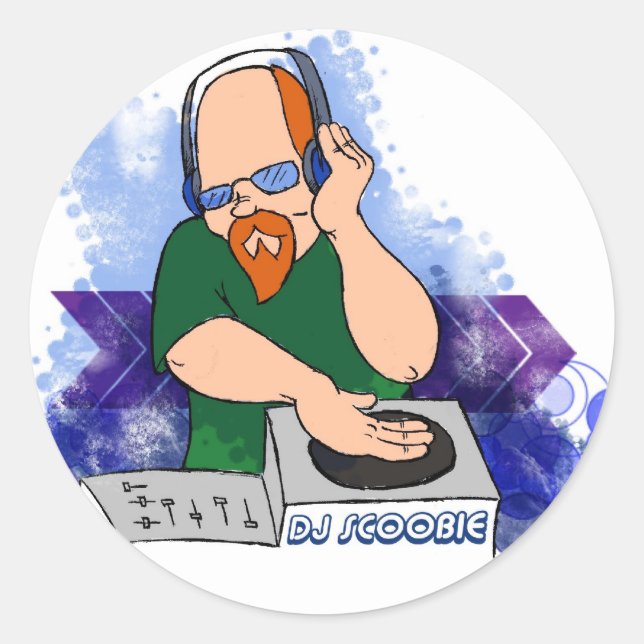 PEGATINA REDONDA DJ SC0OBIE (Anverso)