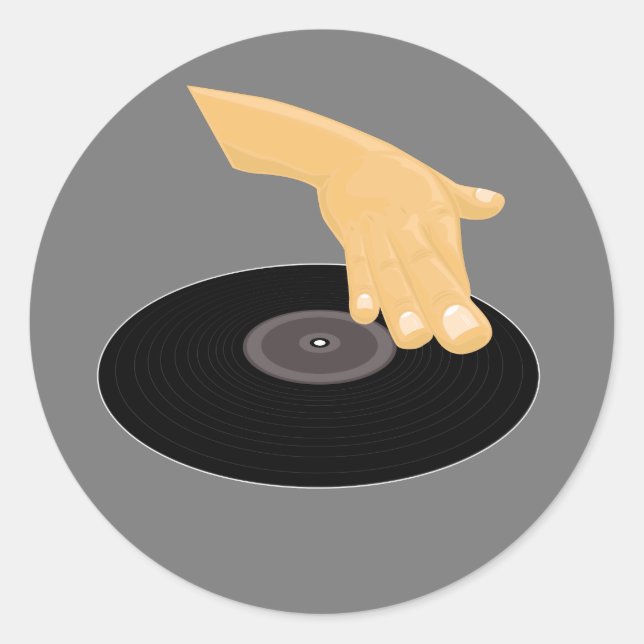 Pegatina Redonda DJ Scratch (Anverso)