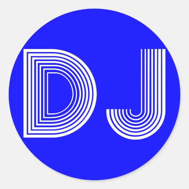 Pegatina Redonda DJ vintage (Anverso)