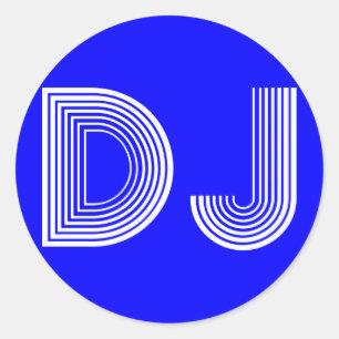 Pegatina Redonda DJ vintage