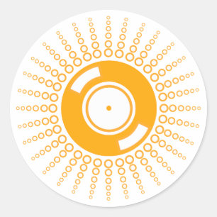 Pegatina Redonda DJ Vinyl Ray - Disk Jockey Record Music DJ