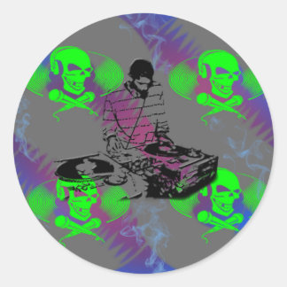 Pegatina Redonda DJ Vinyl Spinner