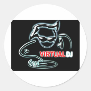 Pegatina Redonda Dj virtual