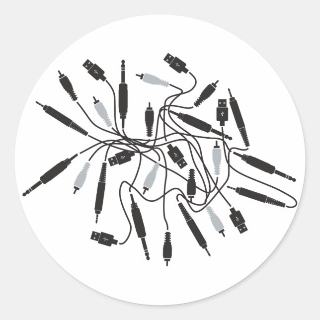 Pegatina Redonda DJ Wires (Anverso)
