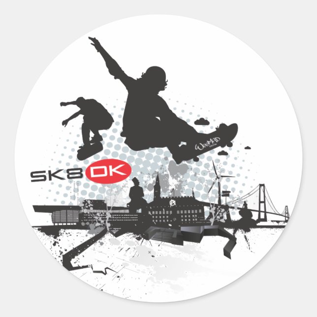 PEGATINA REDONDA DK SK8 (Anverso)