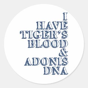 Pegatina Redonda DNA Sheen de Adonis de la sangre del tigre