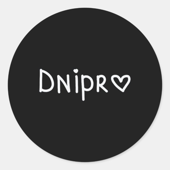 Pegatina Redonda Dnipro Ucrania  (Anverso)