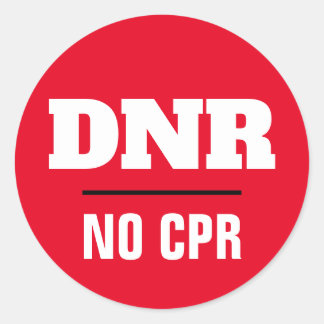 Pegatina Redonda DNR Ninguna advertencia médica de RCP