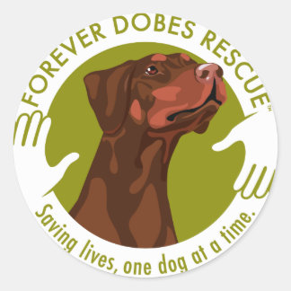 Pegatina Redonda dobe-red-uncropped-ear-logo-8-29-11