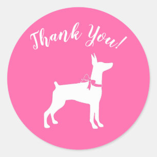 Pegatina Redonda Doberman Dog Baby Shower Puppy Dobie Pinscher