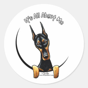 Pegatina Redonda Doberman Pinscher IAAM