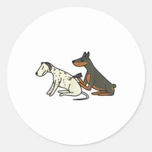 Pegatina Redonda Doberman Tattooing Dalmatian Dog