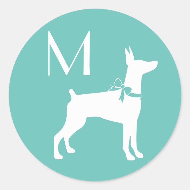 Pegatina Redonda Dobermann Pinscher Dog Puppy Dobie (Anverso)