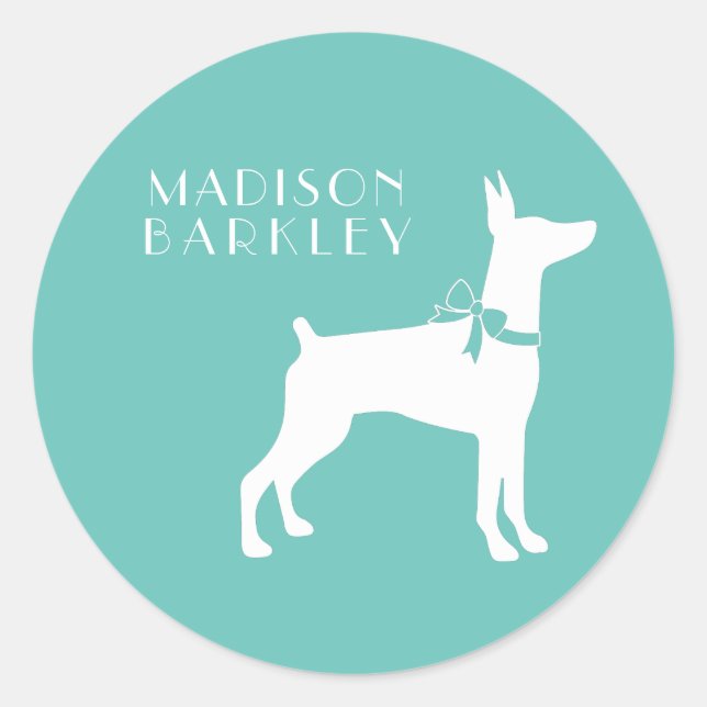 Pegatina Redonda Dobermann Pinscher Dog Puppy Dobie (Anverso)