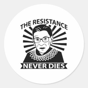 Pegatina Redonda Dobetterdesignsco Rbg Ruth Byder Ginsburg Resist L