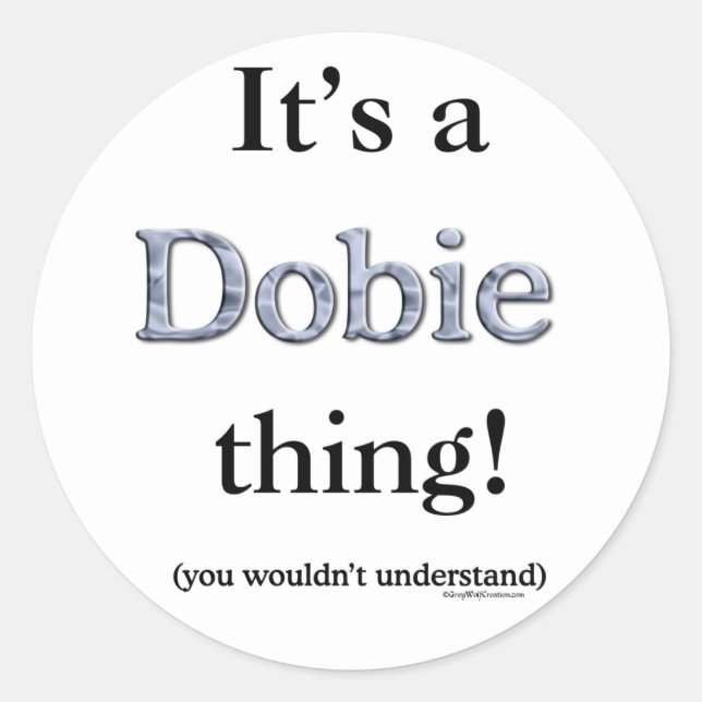 Pegatina Redonda Dobie Thing (Anverso)