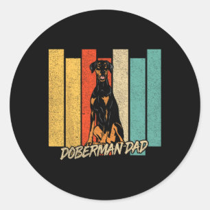 Pegatina Redonda Doble de oreja natural vintage dueño de perro papá