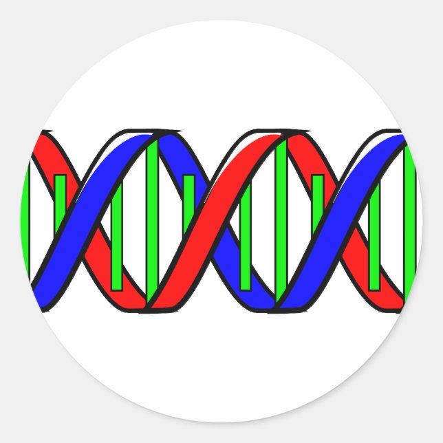 Pegatina Redonda doble hélice (Anverso)