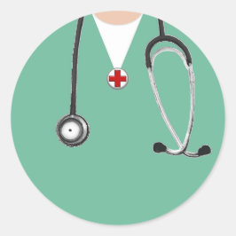 Pegatina Redonda Doctor de batas