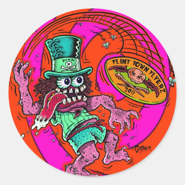 Pegatina Redonda DOD - Golf en disco (Anverso)