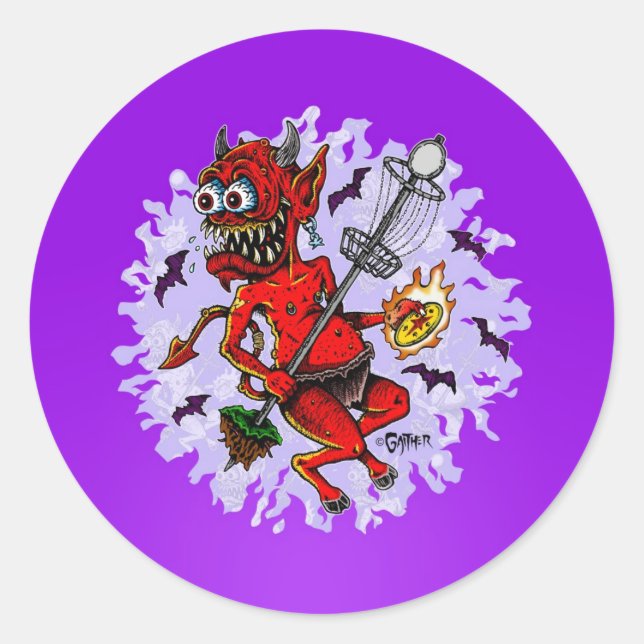 Pegatina Redonda DOD - Golf en disco (Anverso)