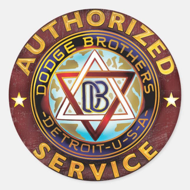 Pegatina Redonda Dodge Brothers (Anverso)