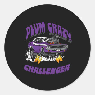 Pegatina Redonda Dodge Challenger Plum Crazy Última Llamada