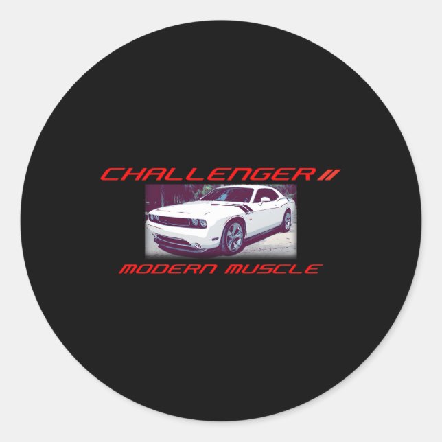 Pegatina Redonda Dodge Challenger Rt Coon Style (Anverso)