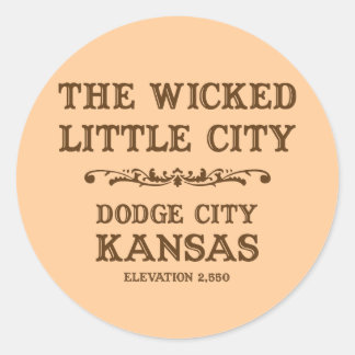 Pegatina Redonda Dodge City Kansas