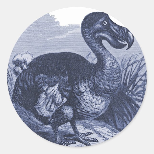 Pegatina Redonda Dodo Bird (Anverso)