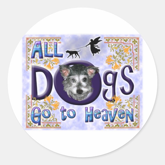 Pegatina Redonda Dog Heaven (Anverso)