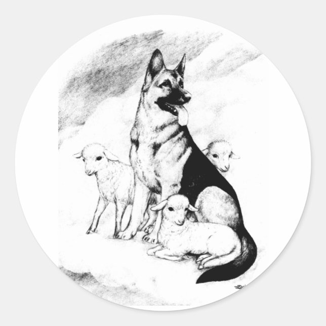 Pegatina Redonda Dog Heaven (Anverso)