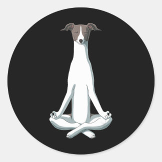 Pegatina Redonda Dog Lover | Yoga Italiano Greyhound