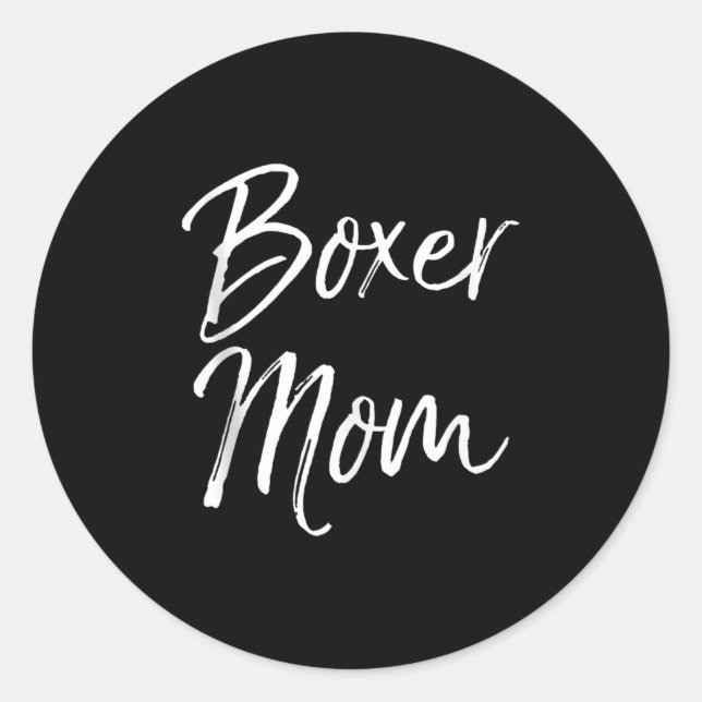Pegatina Redonda Dog Mother Gift Boxing Mother's Day Quote Cute Box (Anverso)