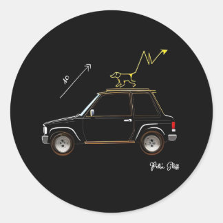 Pegatina Redonda Dog on Wall Street Round Large Stickers