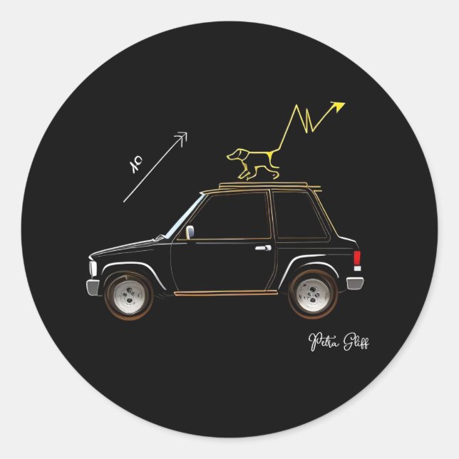 Pegatina Redonda Dog on Wall Street Round Large Stickers (Anverso)