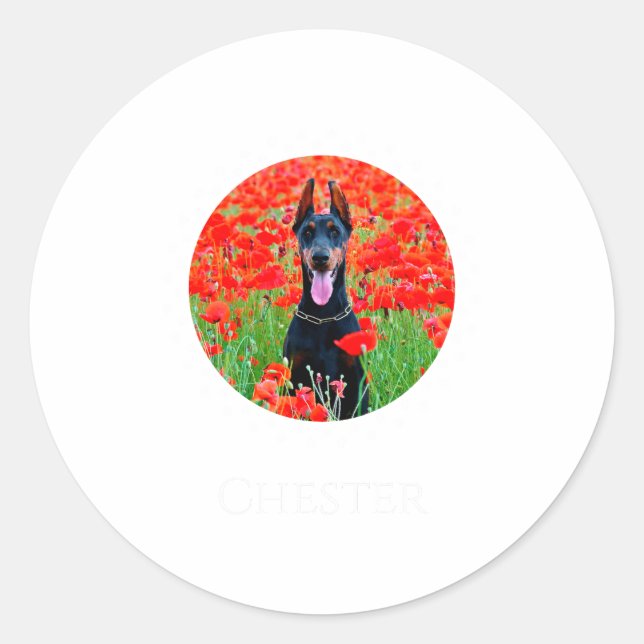 Pegatina Redonda Dog Photo Shirt D Pet Gift  (Anverso)