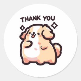 Pegatina Redonda Dog - Vielen Dank