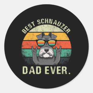 Pegatina Redonda Dog Vintage Mejor Schnauzer Dad Padres Camisas