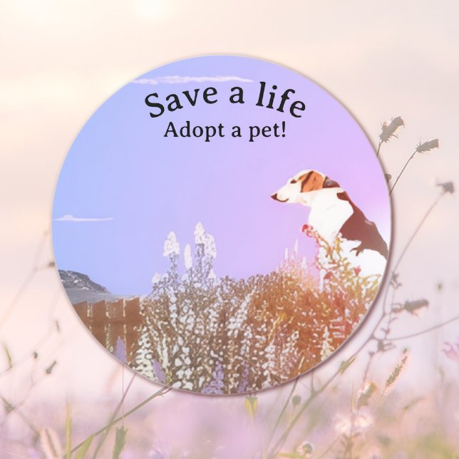 Pegatina Redonda Dog Waiting for his Family (Subido por el creador)