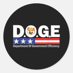 Pegatina Redonda Doge D.O.P., Por Ejemplo, Departamento De Eficienc
