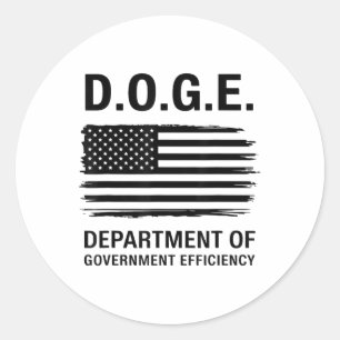 Pegatina Redonda Doge Departamento De Eficiencia Gubernamental