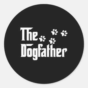 Pegatina Redonda Dogfather T Shirt Dad Fathers Day Regalo Perro Lov