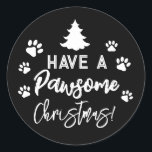 Pegatina Redonda Doggy Christmas Present, pooch, Personalizado Dog<br><div class="desc">diseñado por The Arty Apples Limited</div>