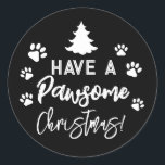 Pegatina Redonda Doggy Christmas Present, pooch, Personalizado Dog<br><div class="desc">diseñado por The Arty Apples Limited</div>