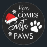 Pegatina Redonda Doggy Christmas Present, pooch, Personalizado Dog<br><div class="desc">diseñado por The Arty Apples Limited</div>