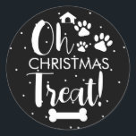 Pegatina Redonda Doggy Christmas Present, pooch, Personalizado Dog<br><div class="desc">diseñado por The Arty Apples Limited</div>