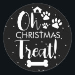 Pegatina Redonda Doggy Christmas Present, pooch, Personalizado Dog<br><div class="desc">diseñado por The Arty Apples Limited</div>