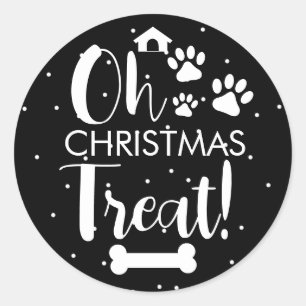 Pegatina Redonda Doggy Christmas Present, pooch, Personalizado Dog